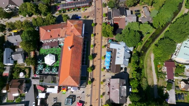 Aerial view of the Palanga resort town in Lithuania. Beautiful summer in Palanga.