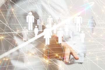 Global network. Blockchain. 3D illustration. Neural networks and artificial intelligence. Abstract