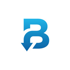 letter b with arrow logo