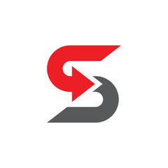 s letter with arrow logo