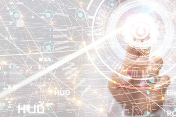 Connecting lines and dots.Big data visualization