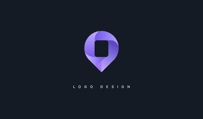 Pin Gradient Logo Design. Usable for Maps and Company Branding Logos.