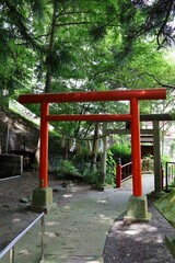 Fototapeta na wymiar Sendai, Miyagi, Japan, August 2022.Miizawa Daisho Fudo-do Hall.