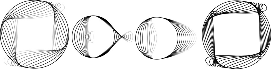 Lines in Circle Form . Spiral Vector Illustration .Technology round. Wave Logo . Design element . glitched lines .Abstract Geometric round shape 