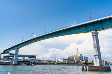 Fototapeta premium 青空と千本松大橋