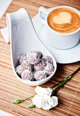 coconut latte heart shaped dessert white flower delicious diet 