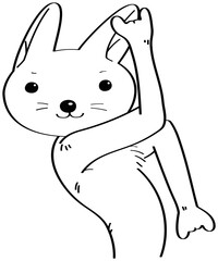 うさぎが両肘を合わせたファンタジーポーズをしているイラスト