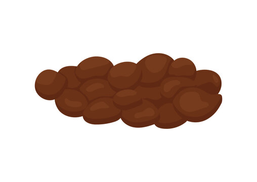Poop excrement for bristol scale chart mild constipation. 2 type of poo - lumpy sausage cartoon vector icon isolated on white background. Flat design vector clip art poo illustration.