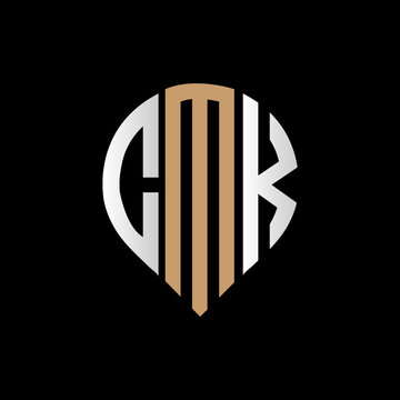 CMK logo monogram isolated on circle element design template, CMK letter logo design on black background. CMK creative initials letter logo concept. CMK letter design.
