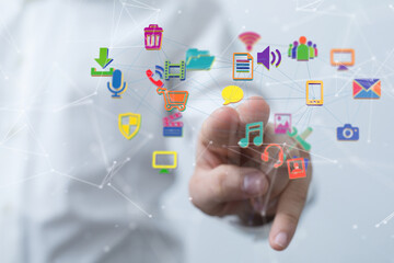 Cloud computing concept - connect to cloud