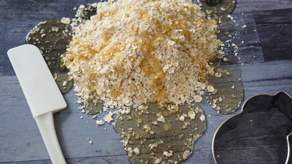 蜂蜜がかかったオートミール