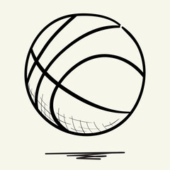 Basketball Ball. Hand drawn vector illustration.