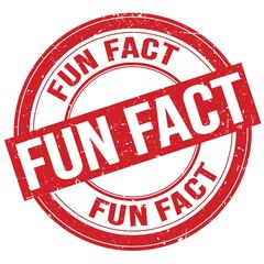 FUN FACT text written on red round stamp sign