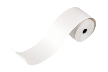 Paper roll for use in cashier machine, refill. Isolated.