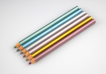set of metalic coloring pencils
