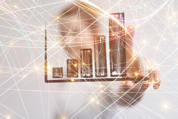 diagram Futuristic wave, Futuristic data stream