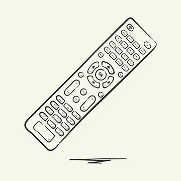 hand-drawn tv remote control sketch clip art preview