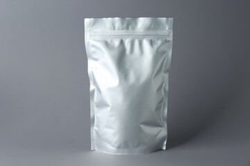 One blank foil package on grey background