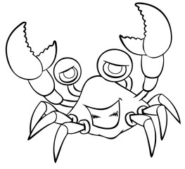 Crab. Element for coloring page. Cartoon style.