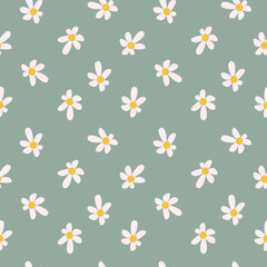Seamless pattern with cute flowers