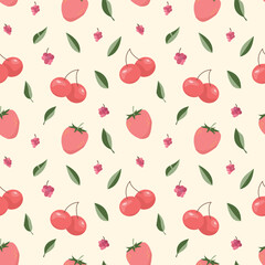 seamless pattern with sweet berries