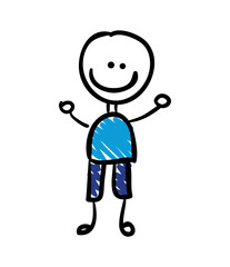 
vector illustration. freehand drawing. simple drawing of a boy. sketch. small