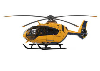 Yellow Helicopter Isolated