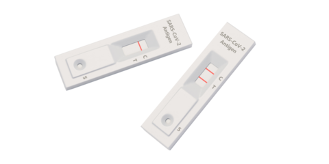 covid test isolated on white background