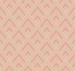 Art Deco arrow pattern. Luxury beige ornamental geometric decor. 
