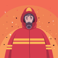 firefighter wearing oxygen mask