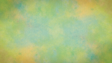 watercolor background painting with cloudy distressed texture. soft yellow beige lighting and gradient blue green colors. colorful background with watercolor stains and for design and decoration