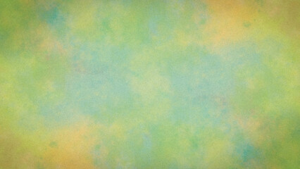 watercolor background painting with cloudy distressed texture. soft yellow beige lighting and gradient blue green colors. colorful background with watercolor stains and for design and decoration