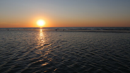 Naklejka premium Sunset at the Beach, De Panne