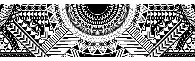 Abstract Polynesian ethnic pattern - obrazy, fototapety, plakaty
