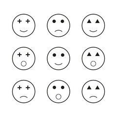 Smiles line icons. Smiley face. Happy face. Vector illustration. Stock image.
