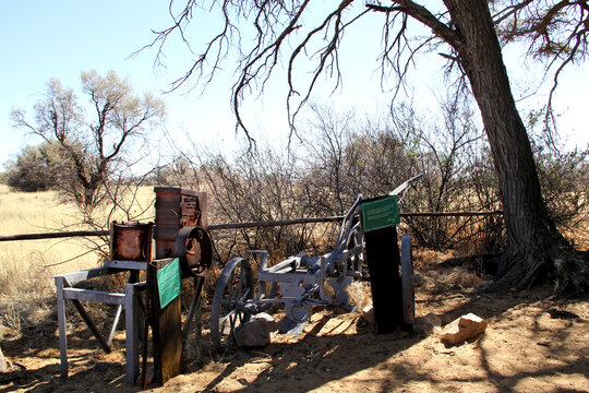 A photo of an old water pump that was used to pump water from the "gorras" or wells in the dunes that were dig by the farmers whoe farmed the land at that stage. 