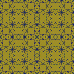 Seamless vector pattern. Line floral pattern seamless background flowers motif. Textile swatch Modern lux Fabric design. Vector illustration. Abstract geometric texture Yellow Green Olive10 eps
