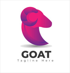 simple goat head logo and stylish silhouette. 