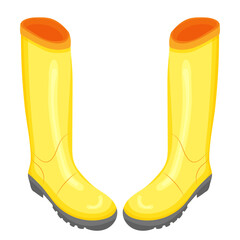 rubber boots in doodle style isolated, vector