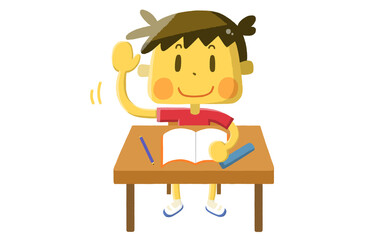 勉強する男の子