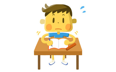 勉強する男の子