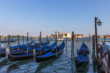 Obraz na płótnie Canvas classic Venice scene with canals, boats and historic architecture