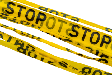 Yellow STOP tapes