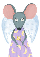 Mouse angel with wings