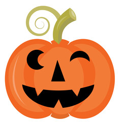 Orange pumpkin with smile