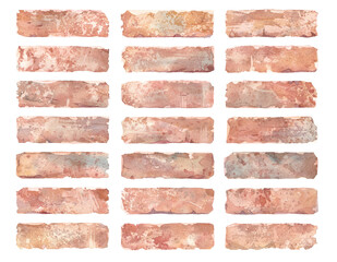 レンガのイメージのアブストラクト。水彩テクスチャ。（透過背景）