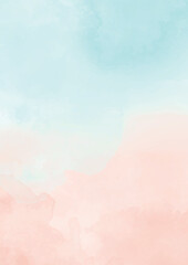 Abstract blue and pink watercolor background. Vector eps 10.