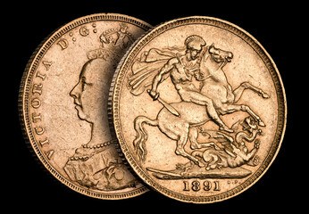 1891 Gold Sovereign Coin