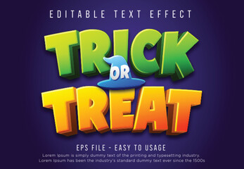 Trick or treat 3d editable text effect - obrazy, fototapety, plakaty