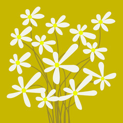 Obraz premium Hand Drawn Plant and Flower Pattern Background